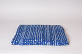 Nappe, couverture en coton tissé main, indigo